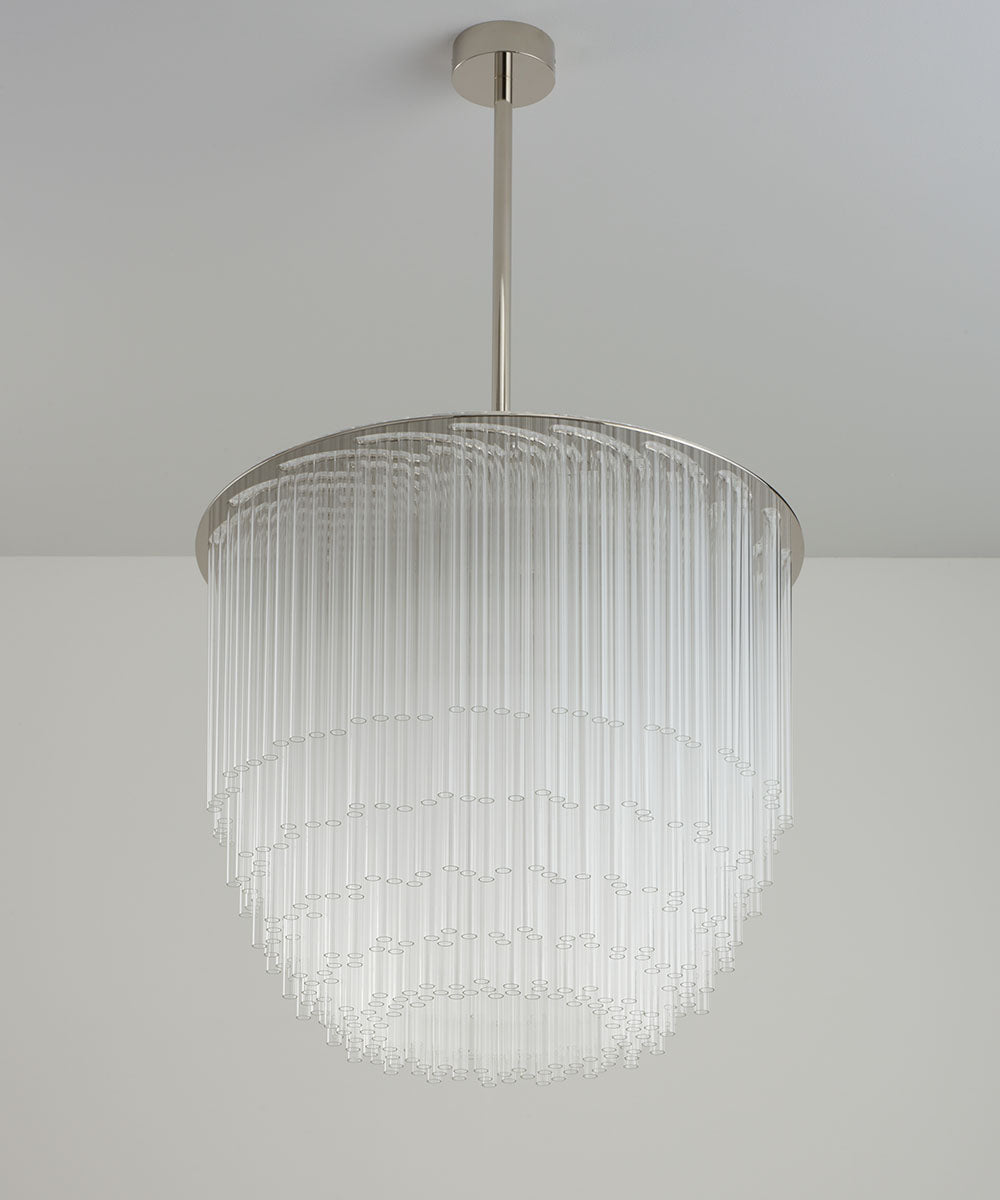 Disc Chandelier in Polished Nickel - Switched Off