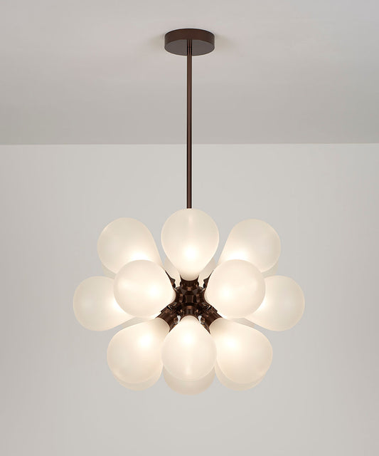 Cintola Maxi Pendant in Satin Bronze and Frosted Glass