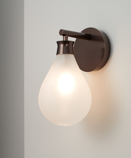 Cintola Wall Light in Satin Bronze with Frosted Glass