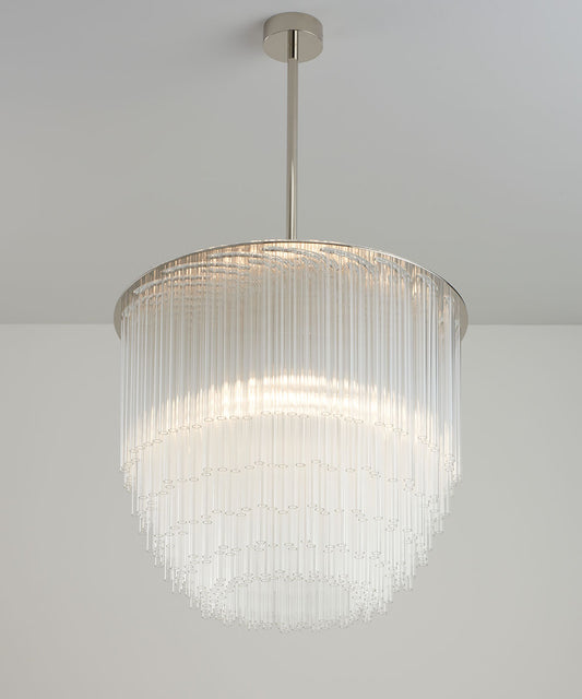 Disc Chandelier in Polished Nickel