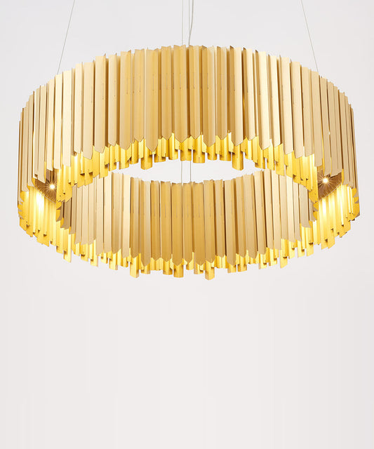 Facet Chandelier 900mm Ø in Satin Gold