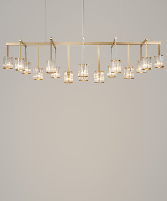 FBC / 16-arm / Brushed Brass and Clear Glass